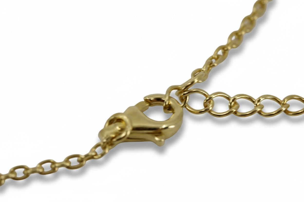 ETHERNA 18K Gold Vermeil Station Necklace with Amethyst, Green Amethyst and Lemon Quartz