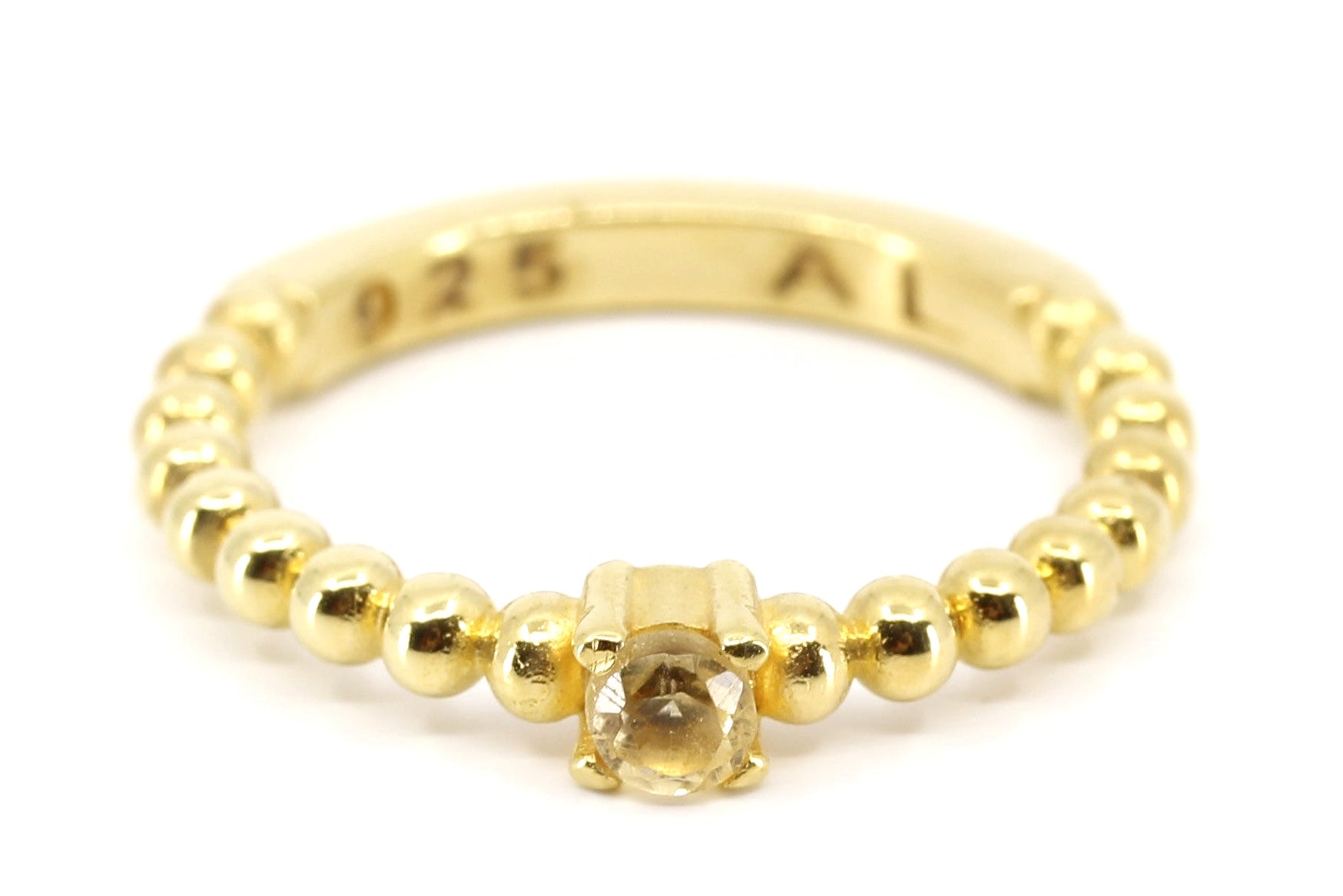 ASCENT  Beaded Gemstone Band Ring with Citrine