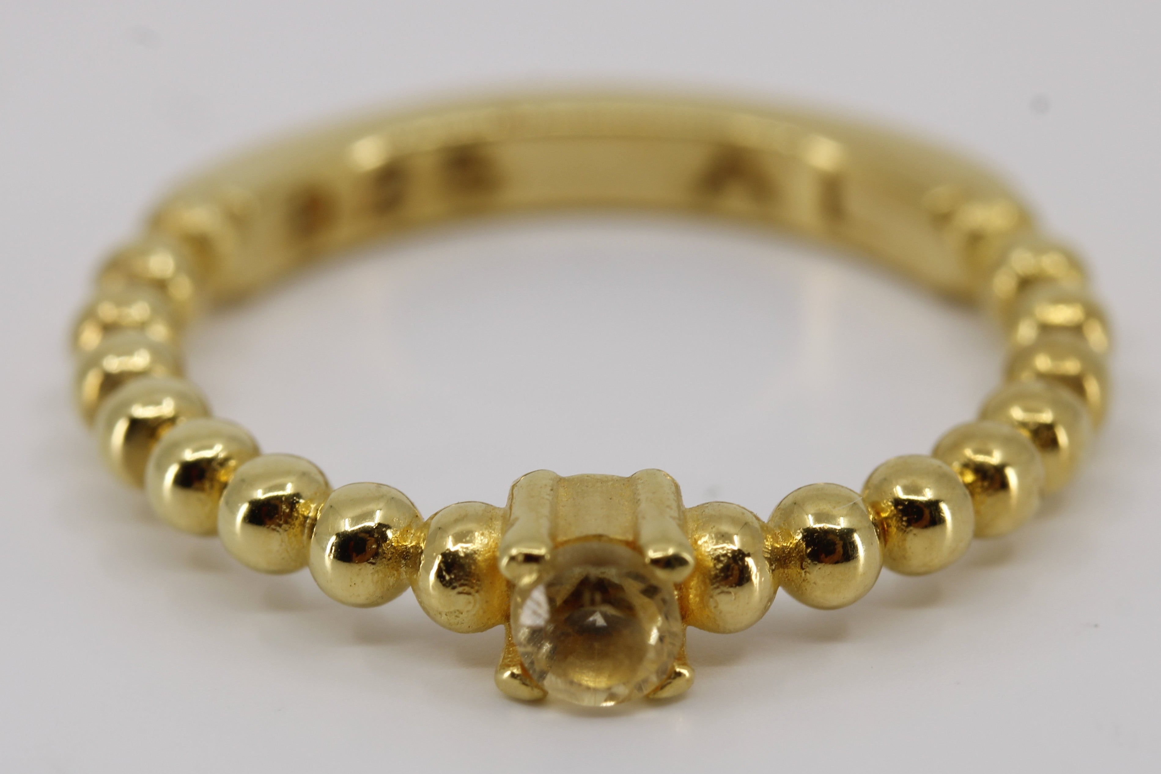 ASCENT  Beaded Gemstone Band Ring with Citrine