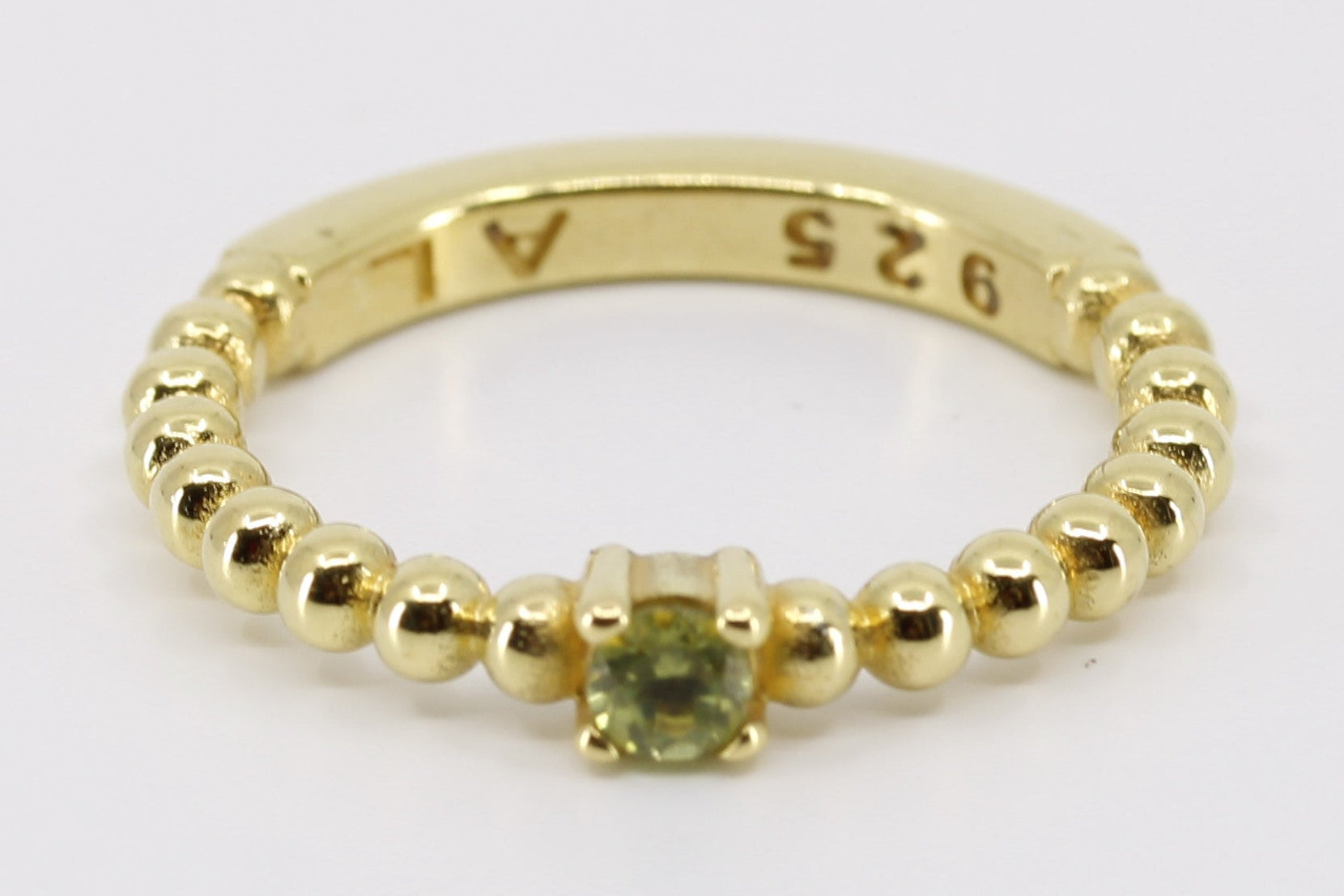 ASCENT  Beaded Gemstone Band Ring with Peridot