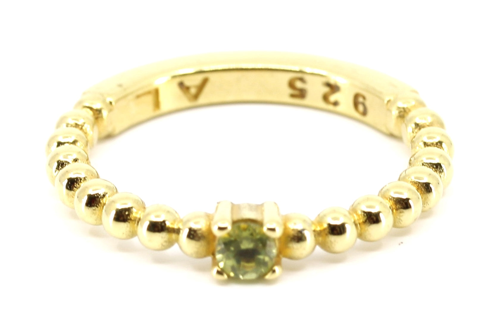 ASCENT  Beaded Gemstone Band Ring with Peridot