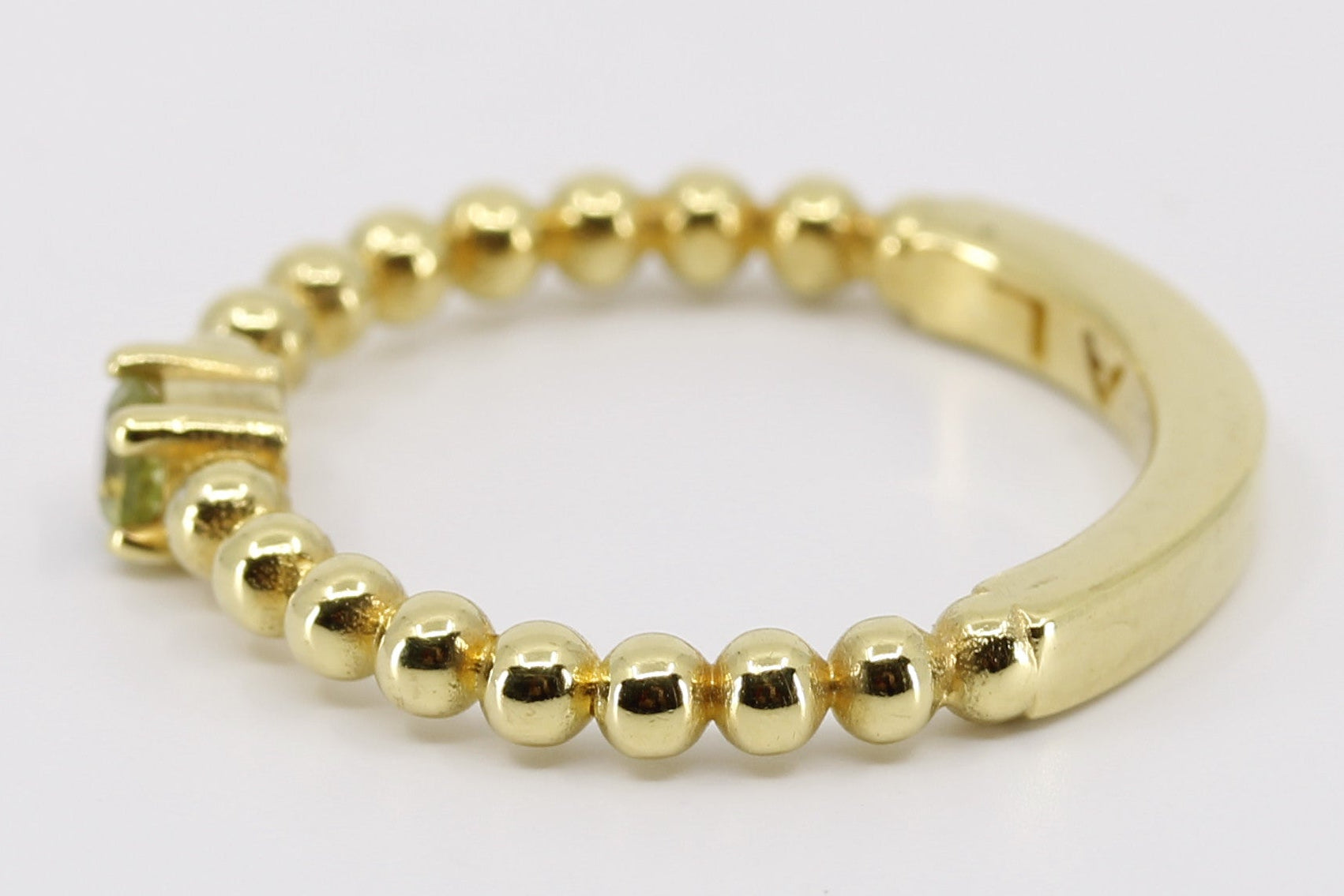 ASCENT  Beaded Gemstone Band Ring with Peridot