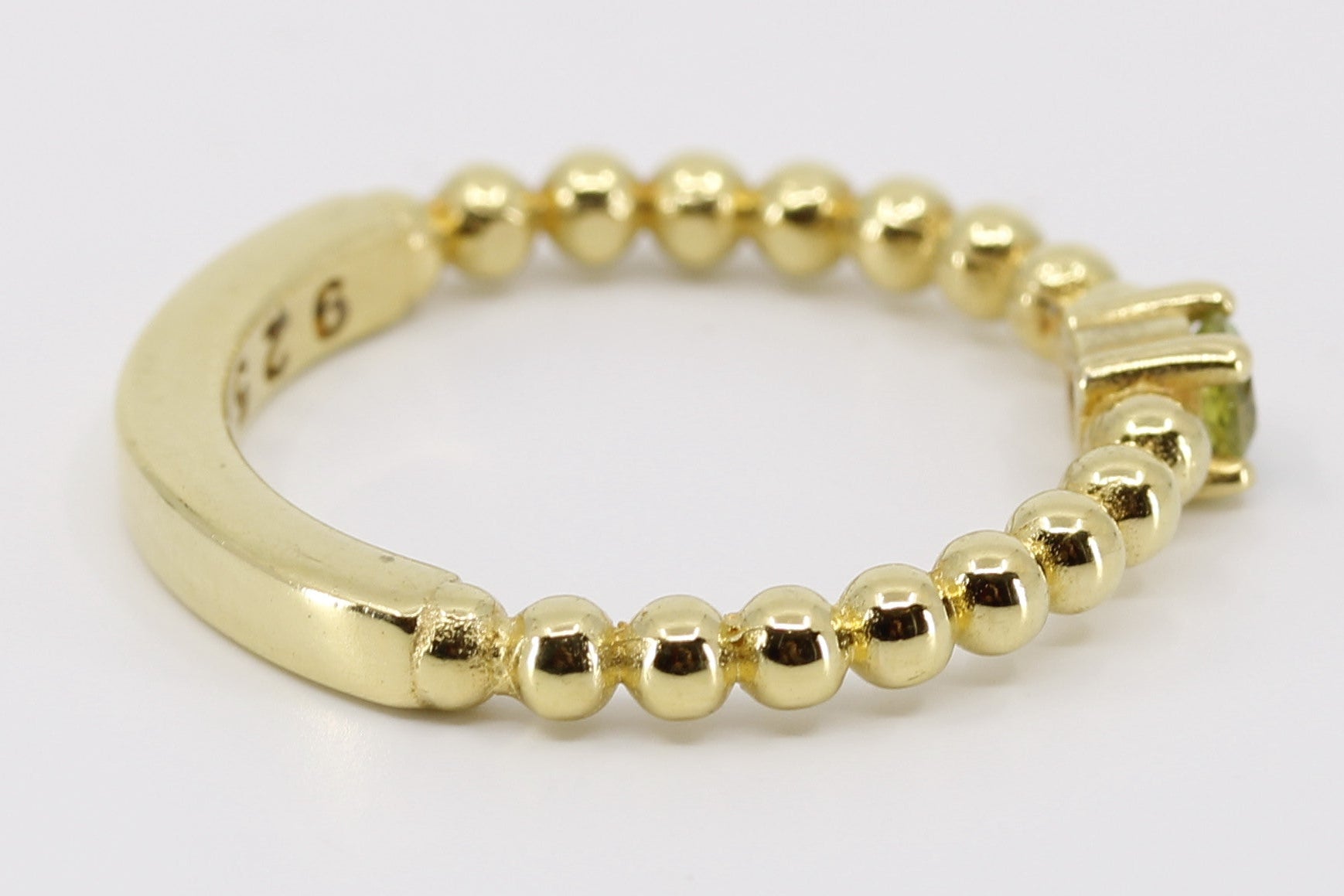 ASCENT  Beaded Gemstone Band Ring with Peridot