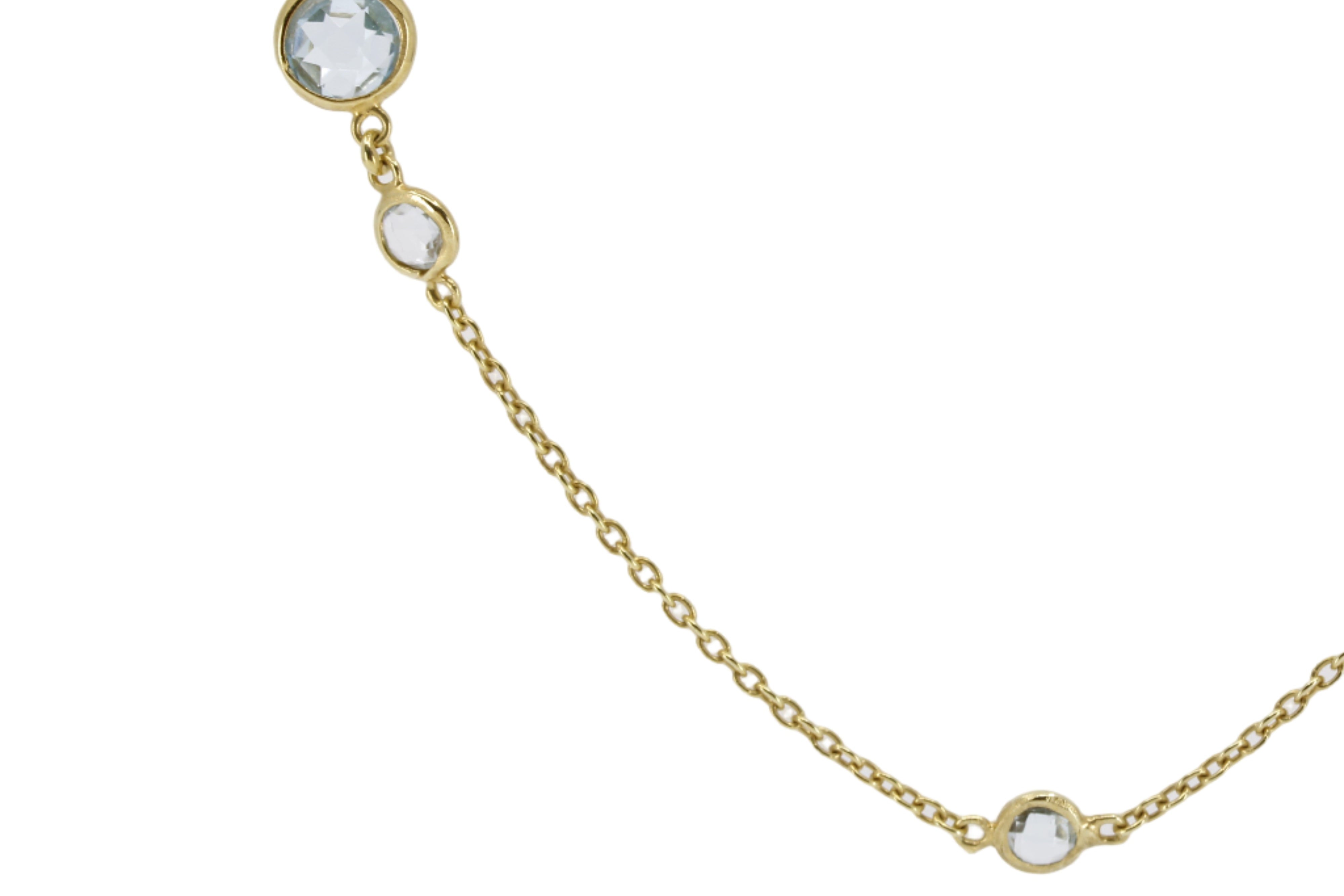 AURORA Blue Topaz-Stone Long Station Necklace