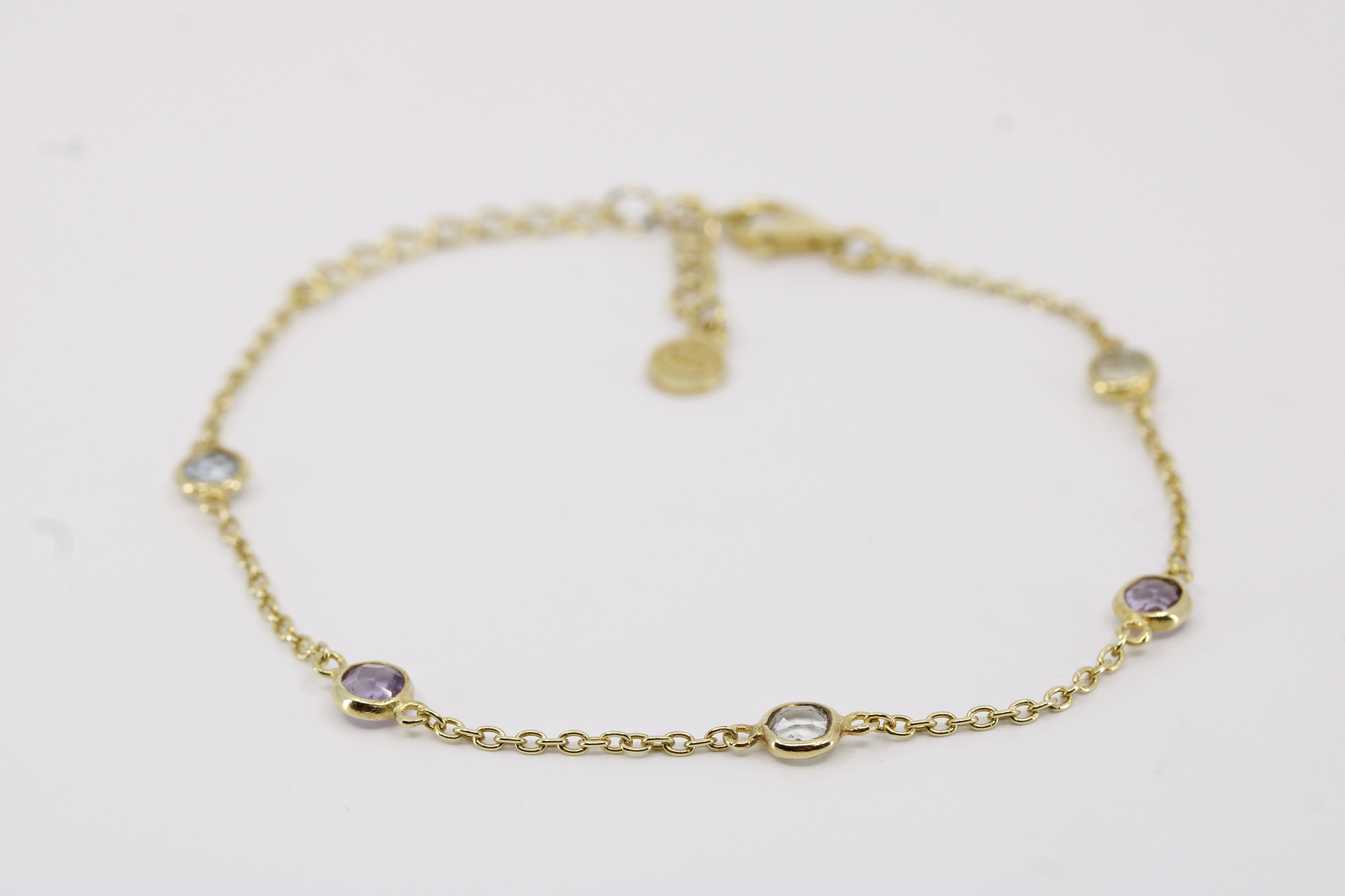 Luce 18K Gold Vermeil Station Bracelet with Amethyst, Blue Topaz and Lemon Quartz