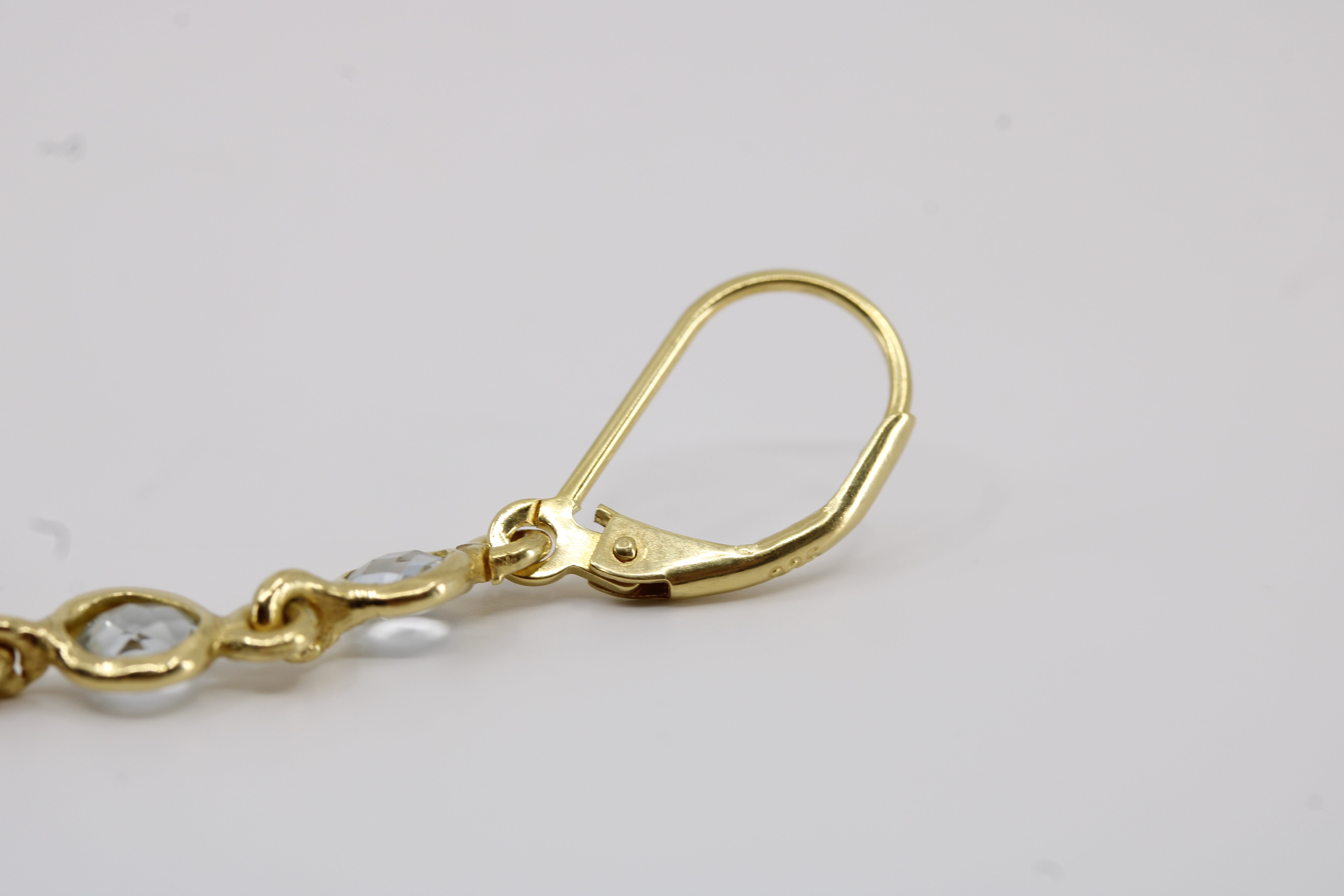 Luce 9 Stones Drop Earring with Blue Topaz