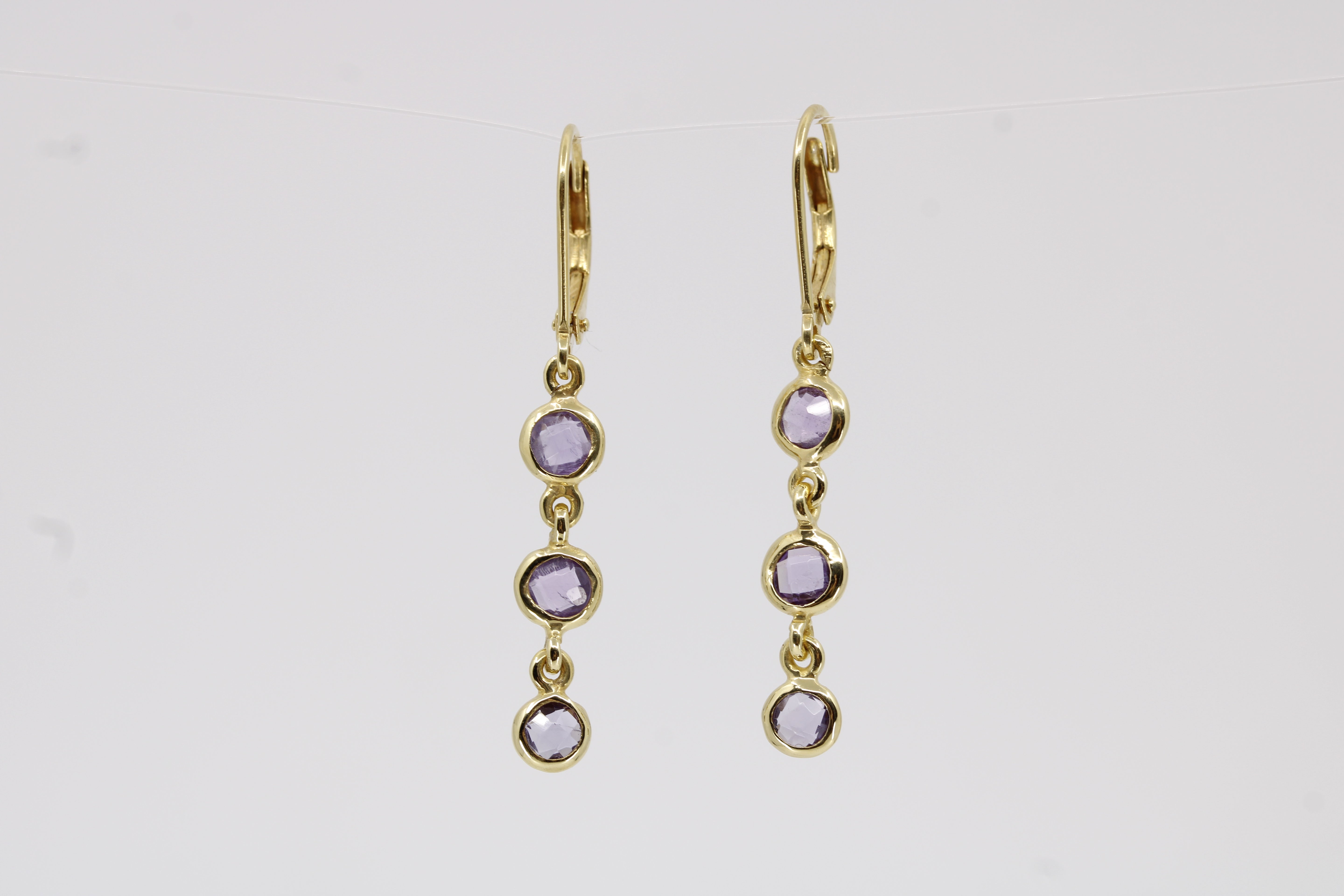 Luce 6 Stones Drop Earring with Amethyst