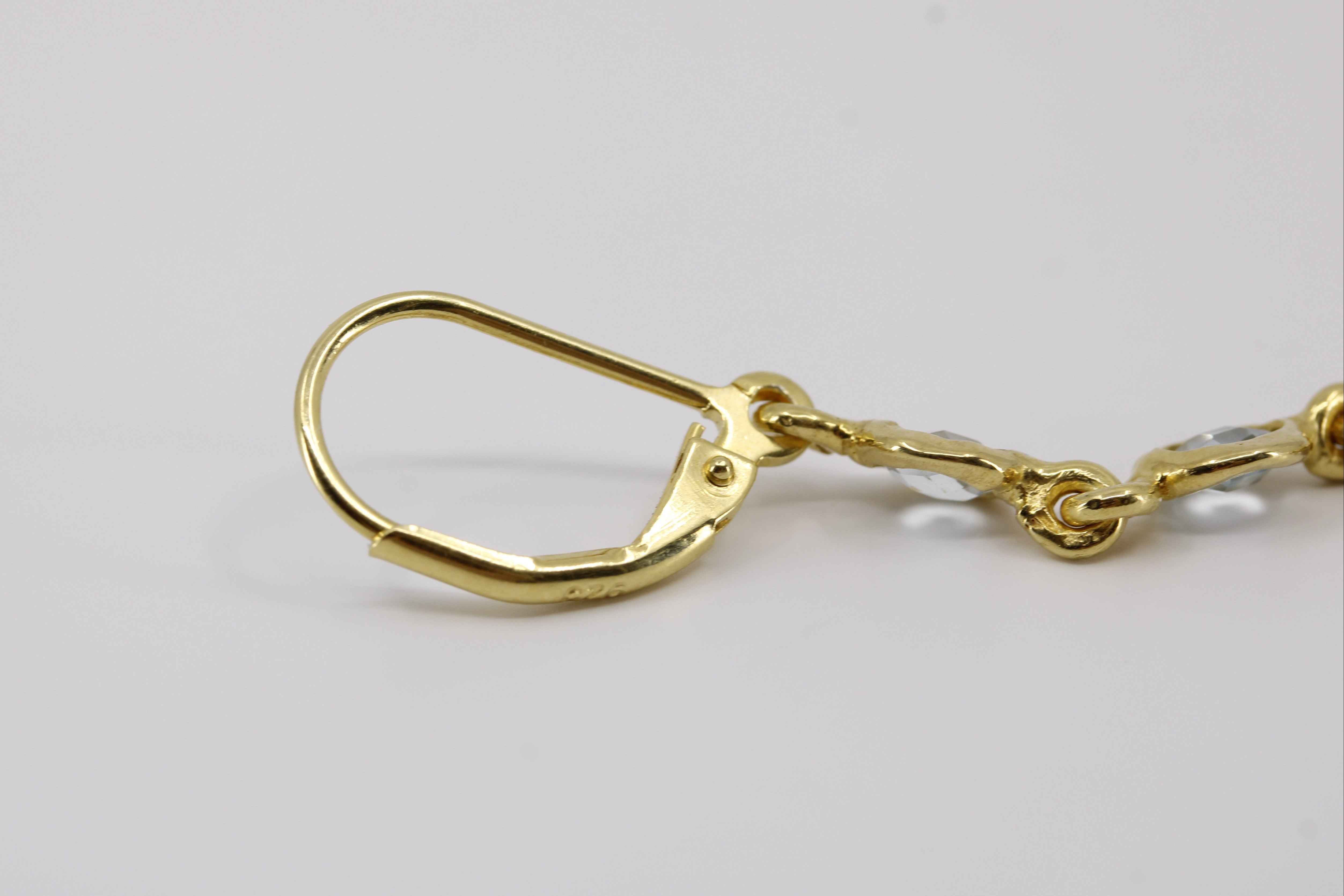 AURORA 12 Stones Drop Earring with Blue Topaz