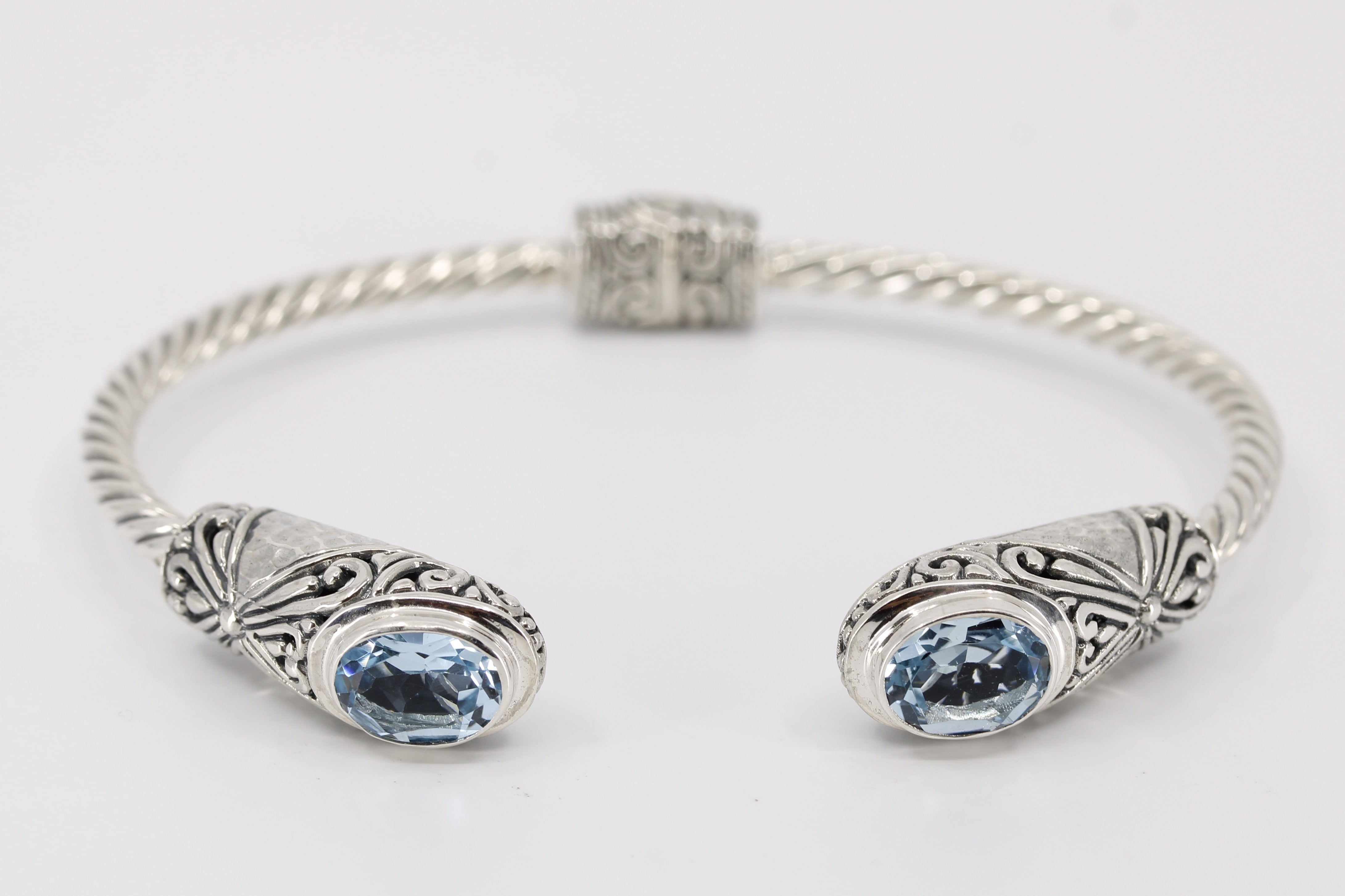 ALBA Blue Topaz Rope Cuff Bracelet