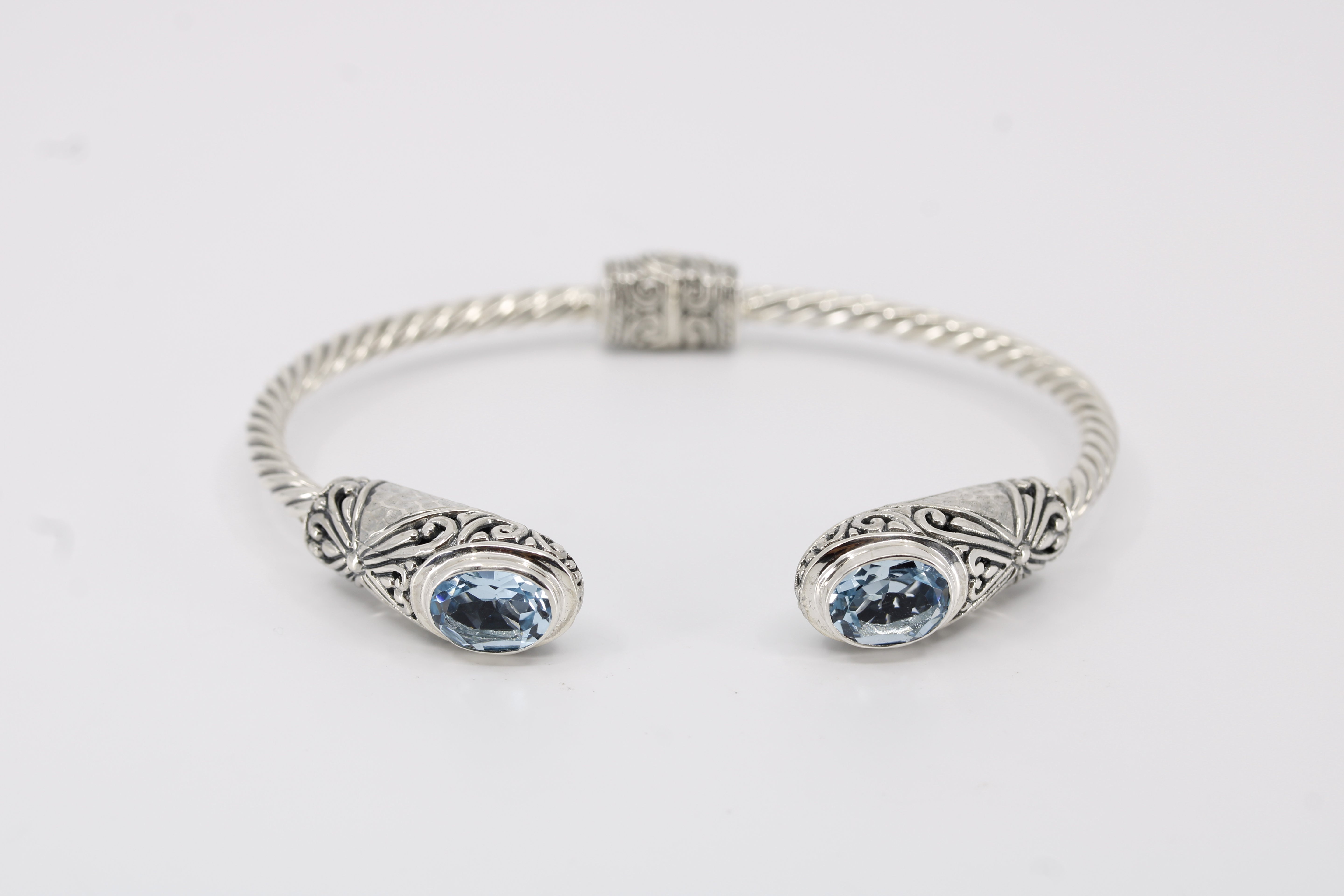 Casa Bali Blue Topaz Rope Cuff Bracelet