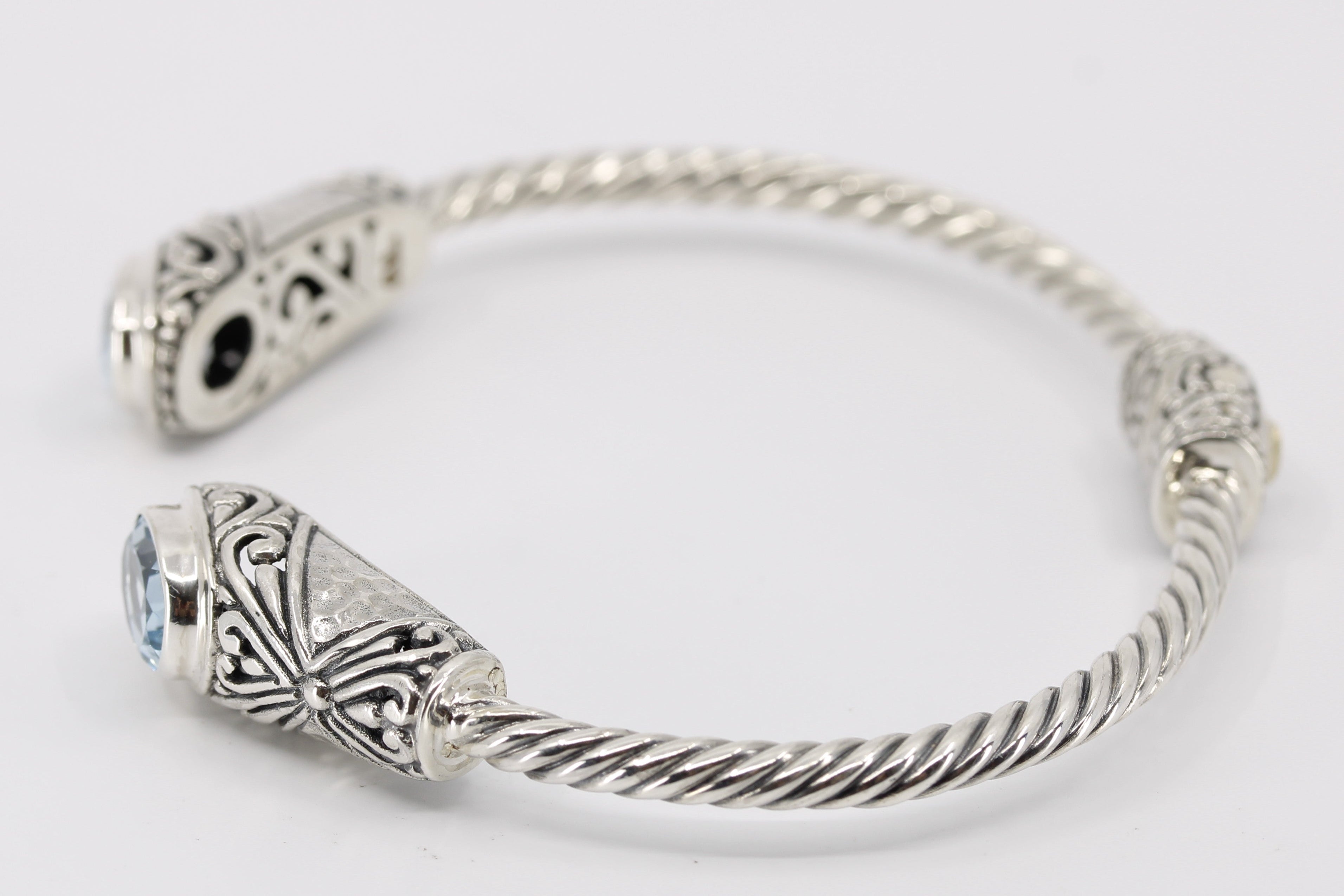 ALBA Blue Topaz Rope Cuff Bracelet