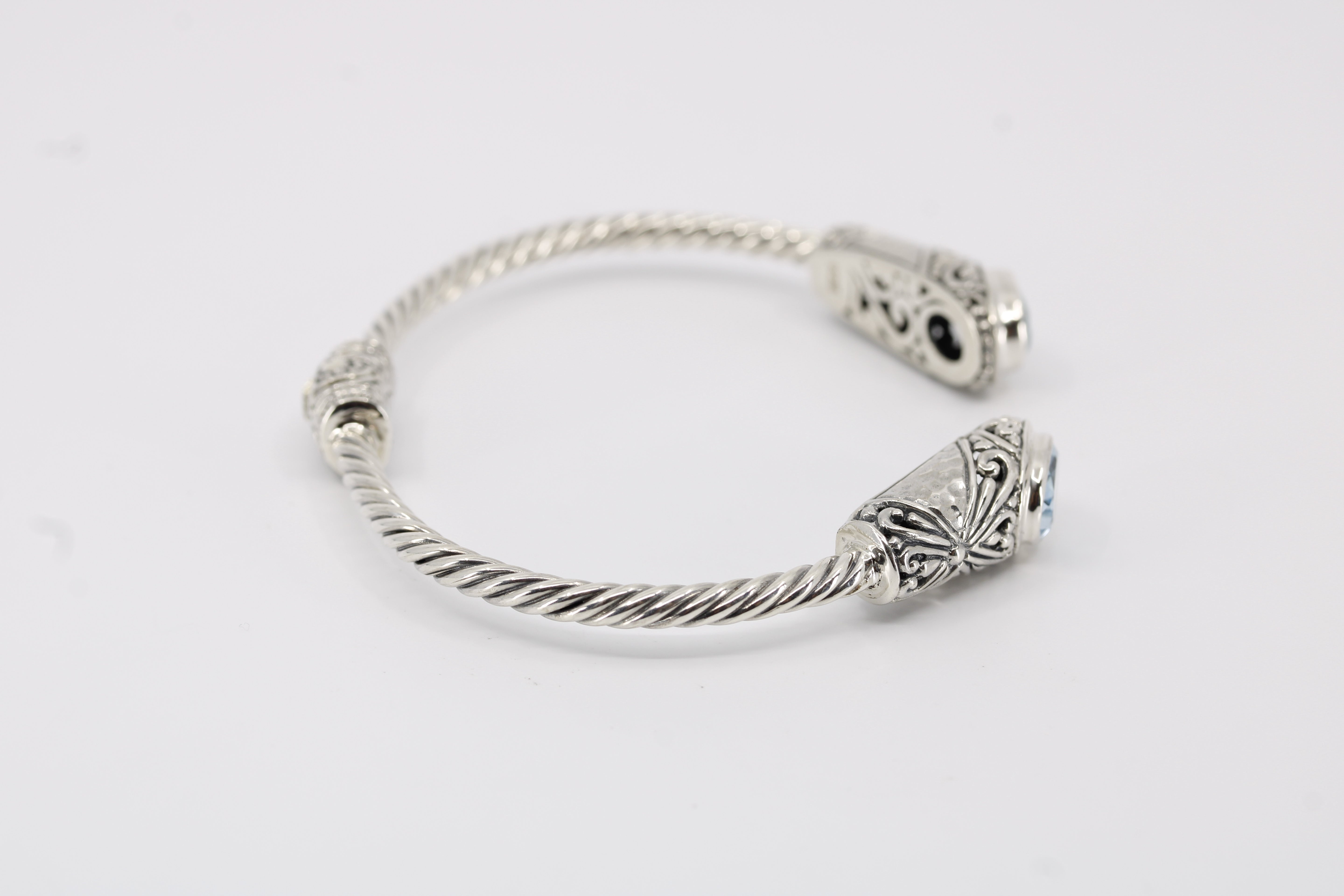 Casa Bali Blue Topaz Rope Cuff Bracelet