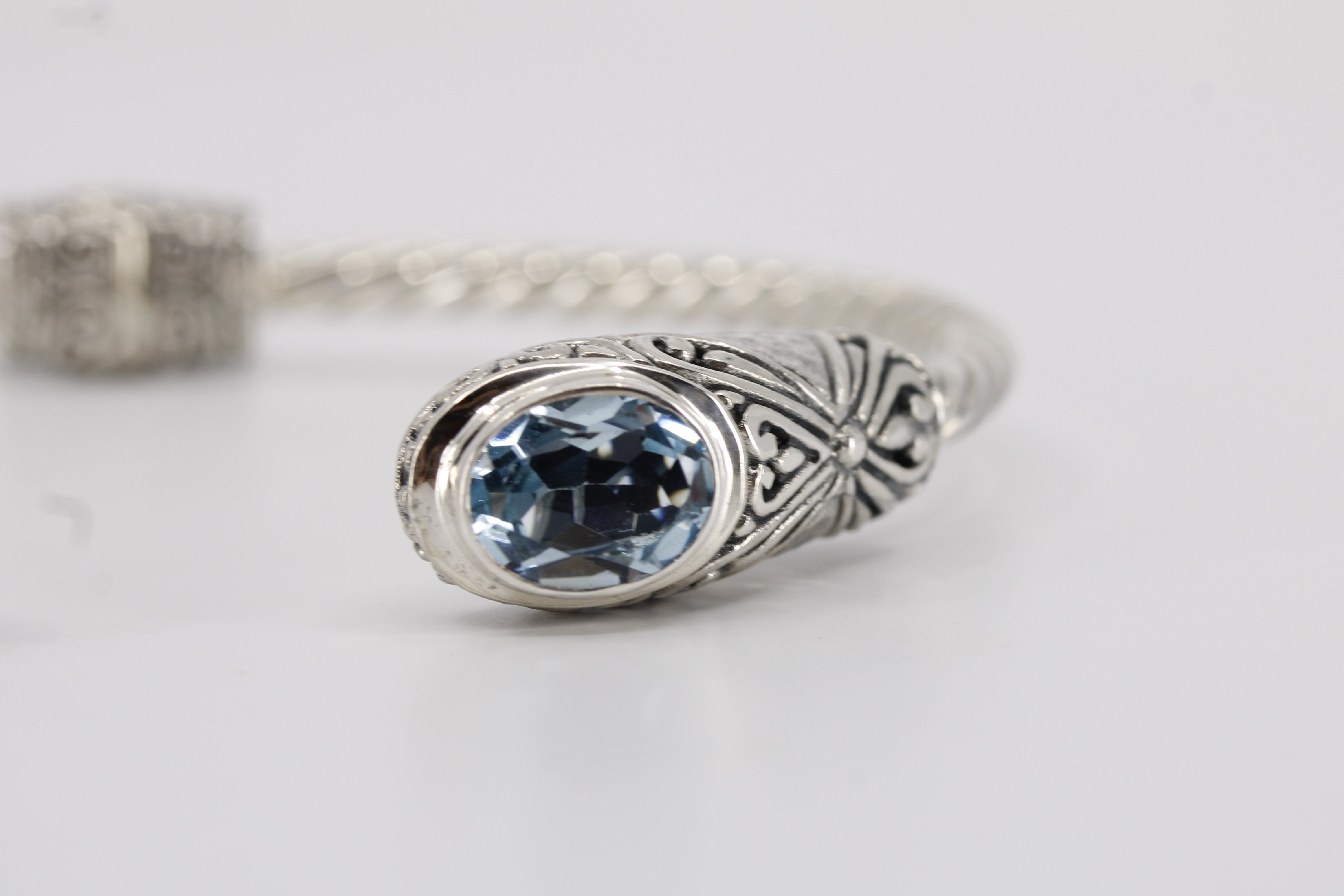 ALBA Blue Topaz Rope Cuff Bracelet