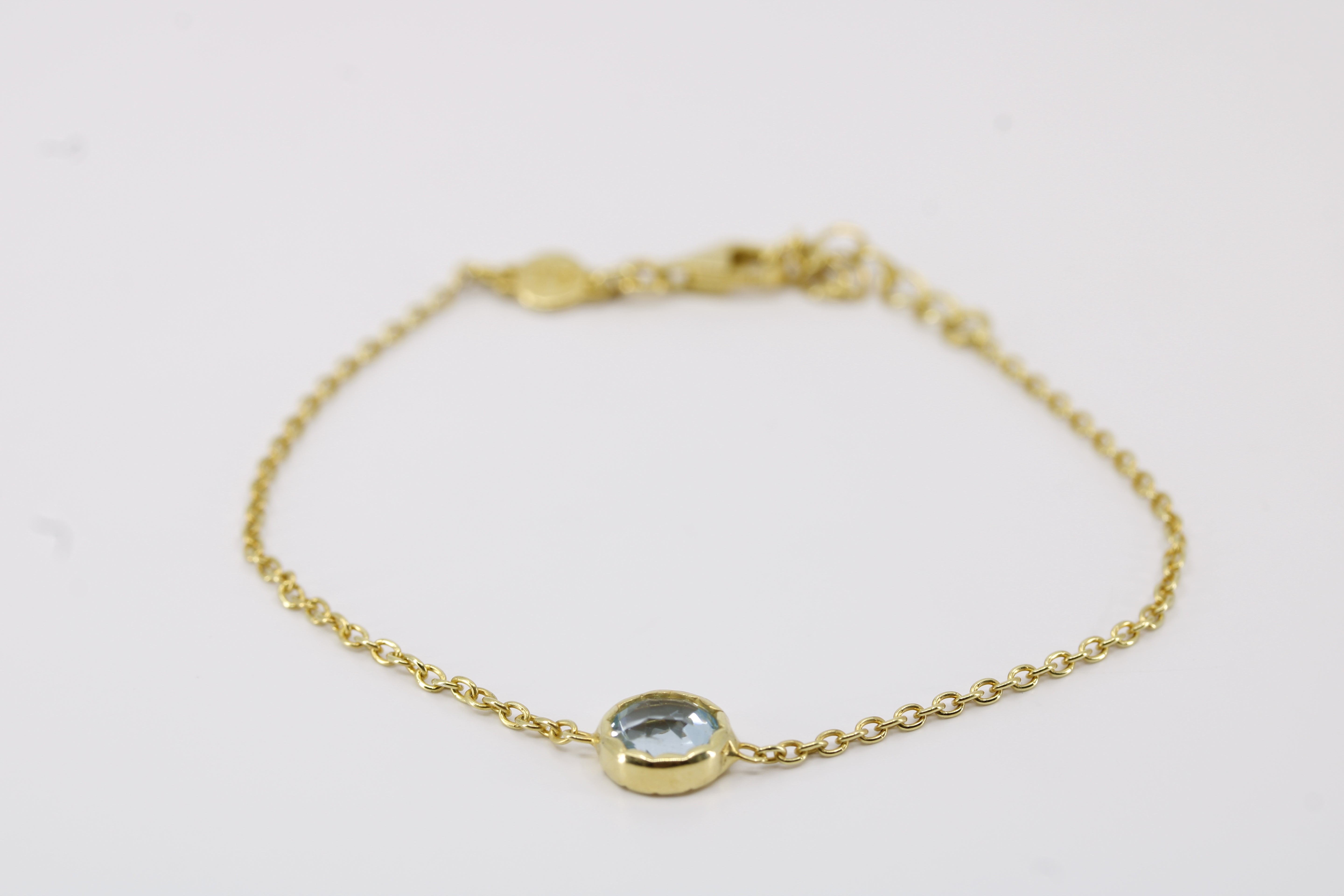 Luce 18K Gold Vermeil Solitaire Bezel Bracelet with Blue Topaz