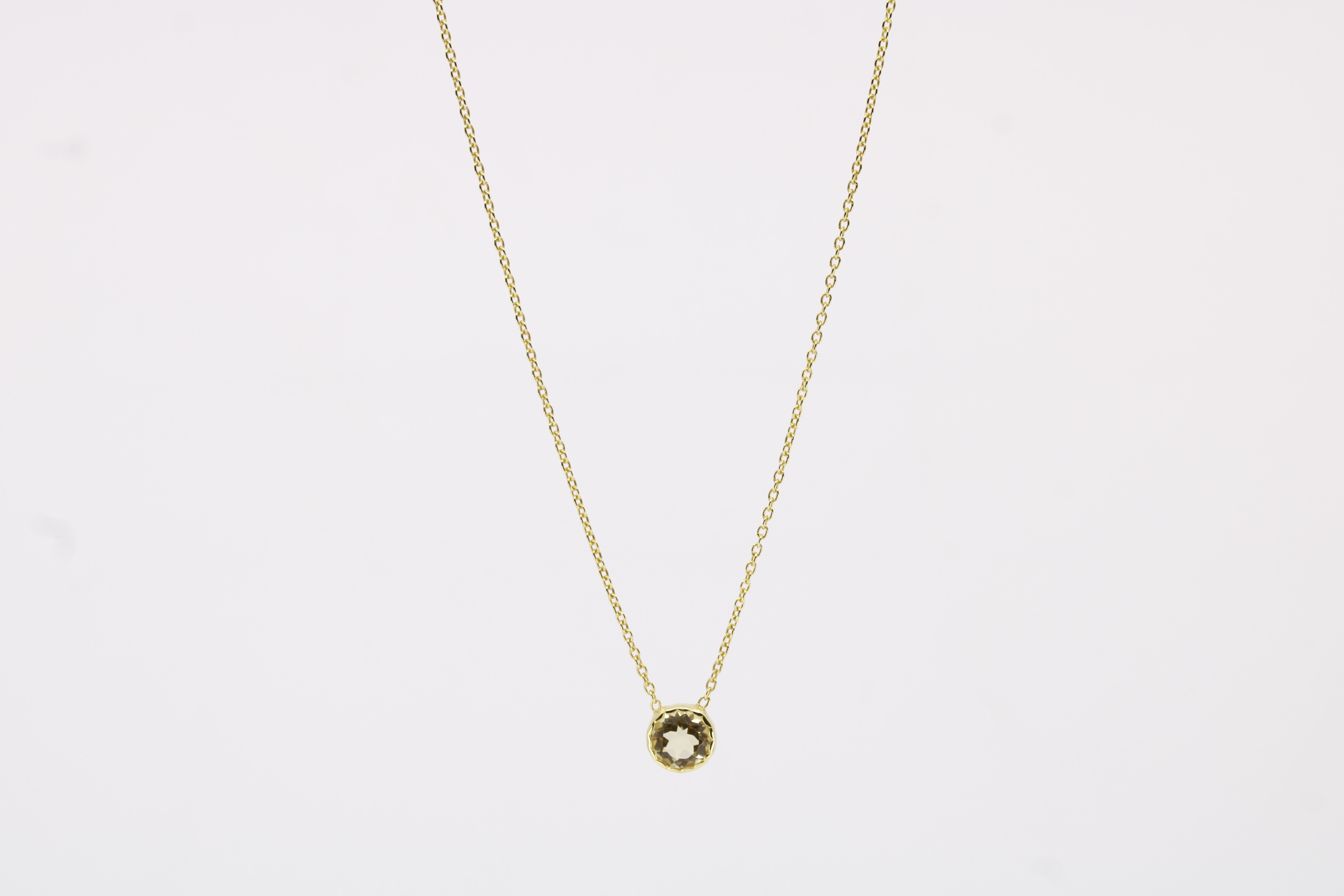 Luce Bezel Pendant Necklace with Citrine