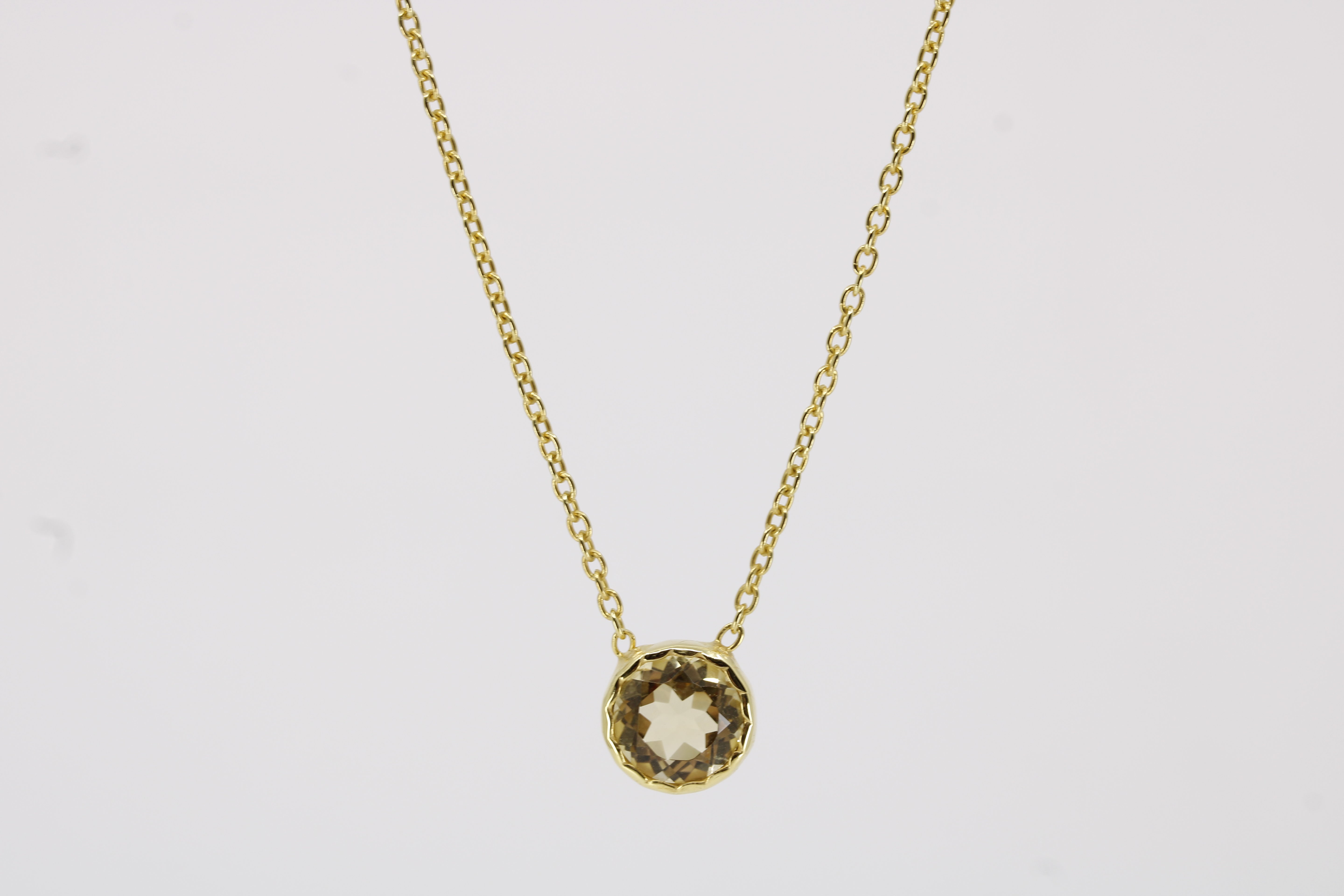 Luce Bezel Pendant Necklace with Citrine