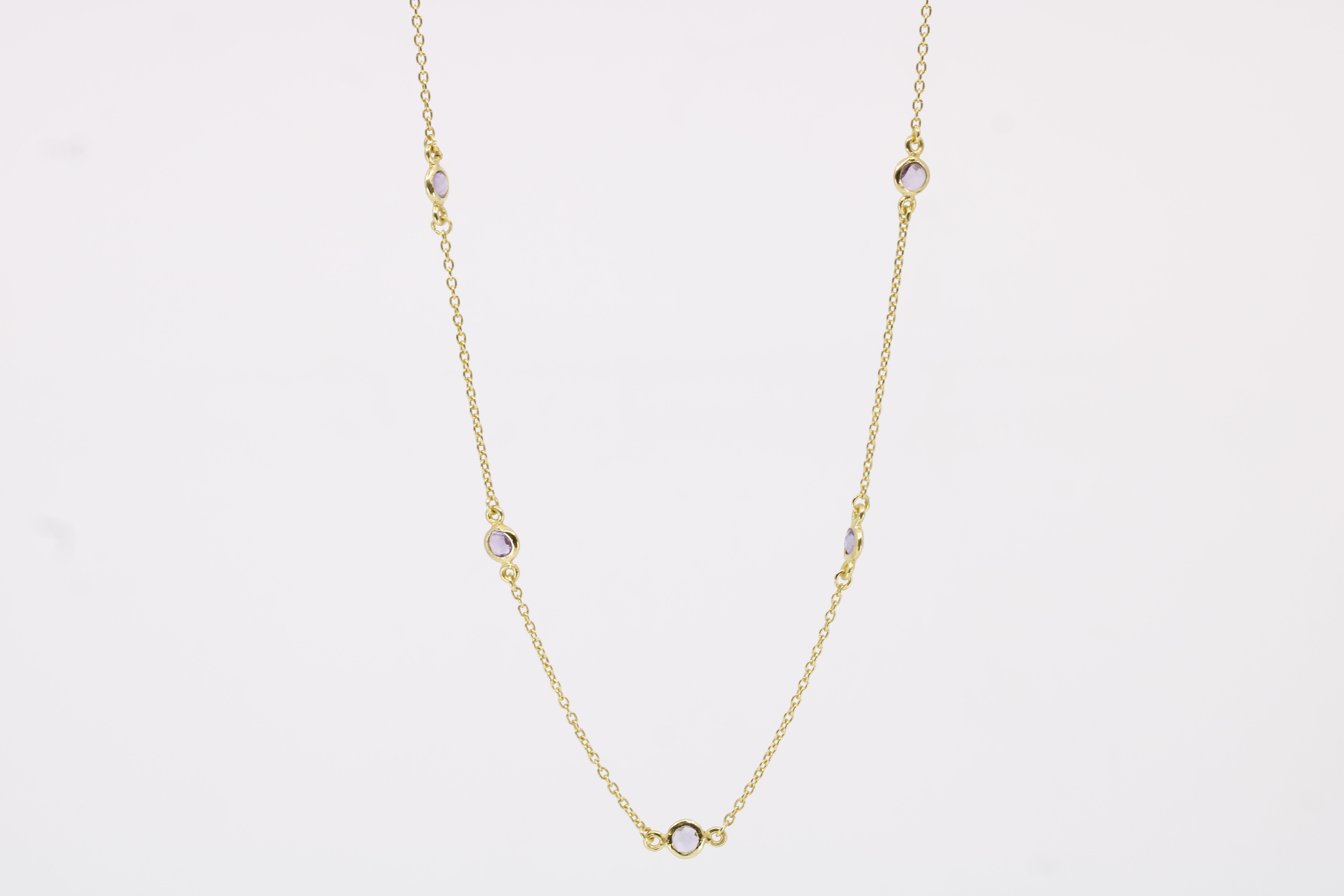 Luce Single-Stone Station Necklace with Amethyst