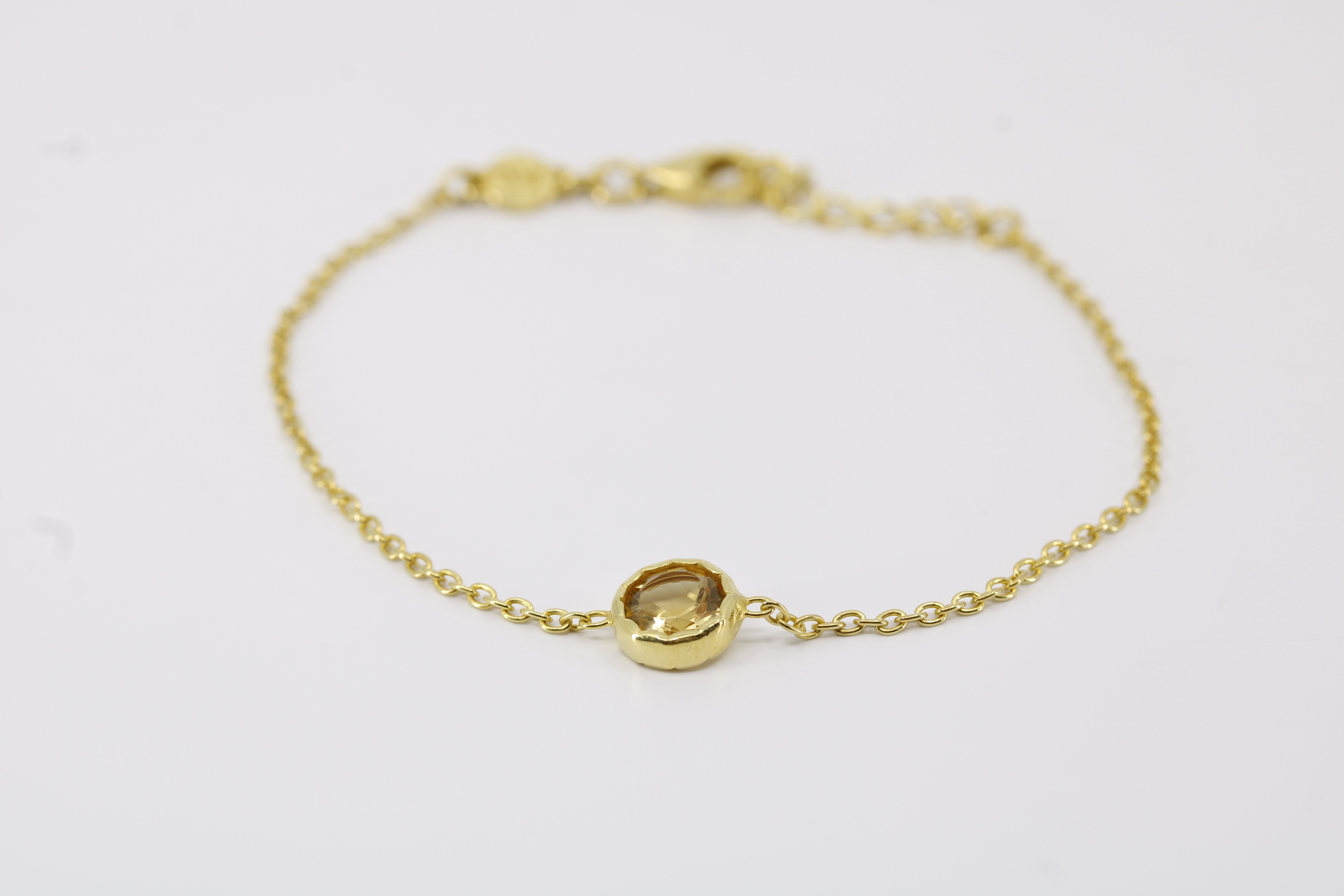 Luce 18K Gold Vermeil Solitaire Bezel Bracelet with Citrine
