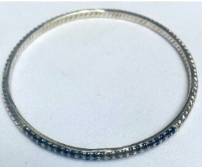 Casa Bali 18K Gold Vermeil Black Spinel Bangle Bracelet
