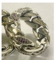 Casa Bali 18K Gold Vermeil Black Spinel Curb Chain Ring