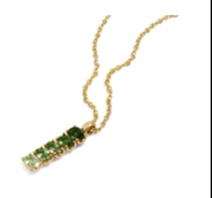 High Line Blue Topaz Bar Pendant Necklace