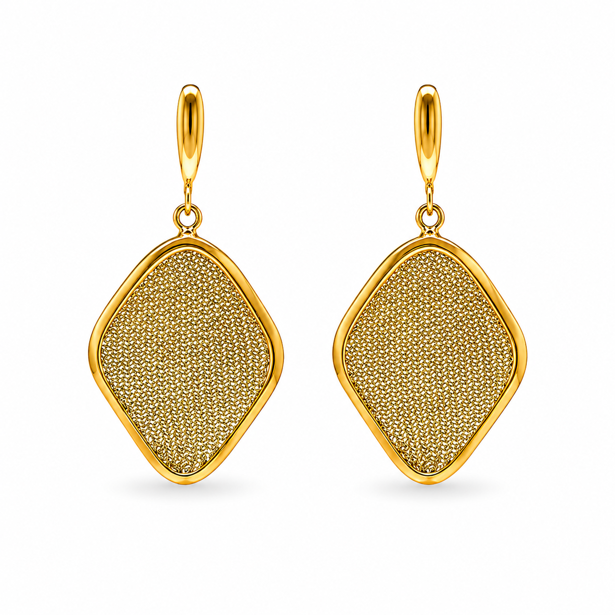 AIMA 18K Gold Vermeil Small Drop Earring with Gold Mesh