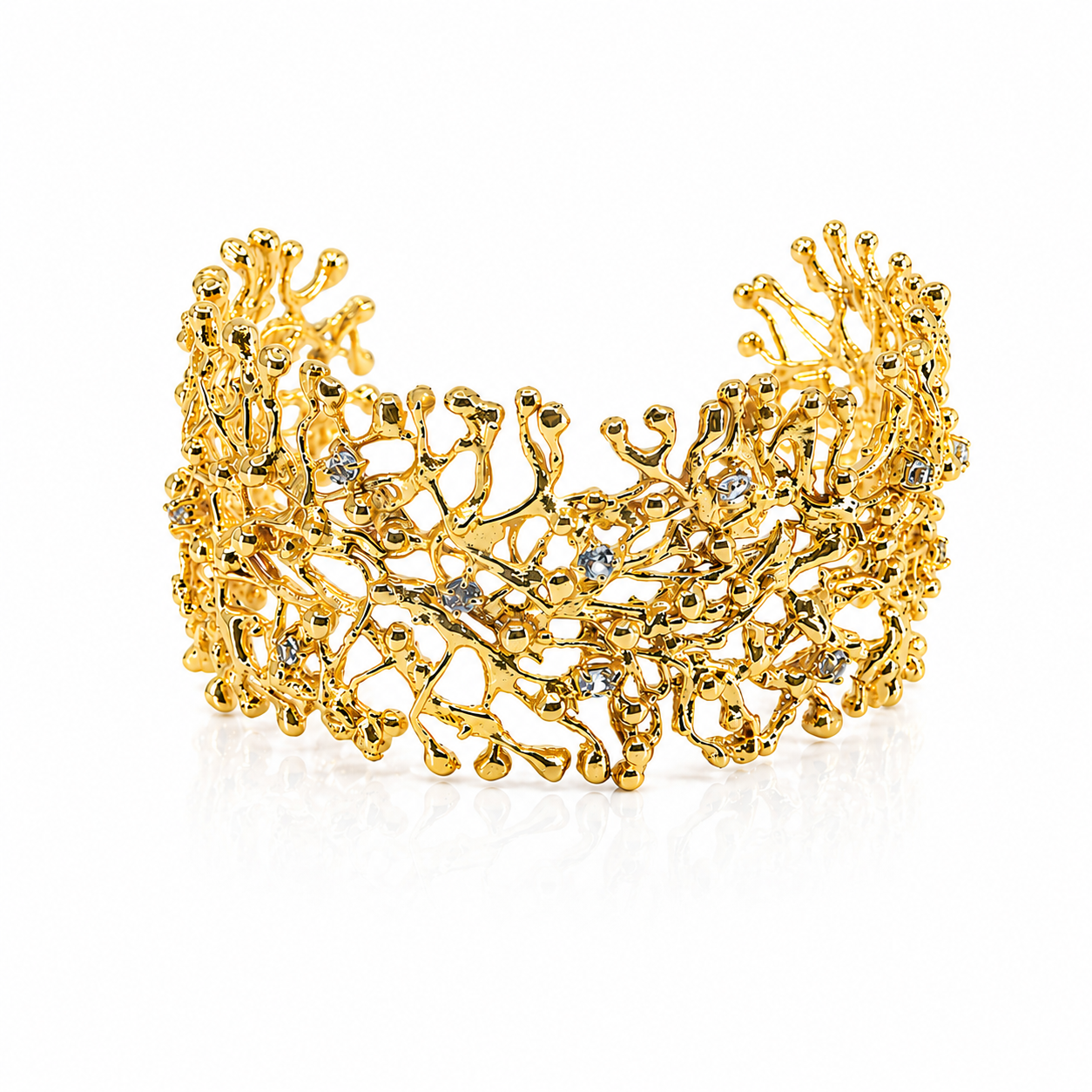 NURAI Cuff Bracelet with Blue Topaz