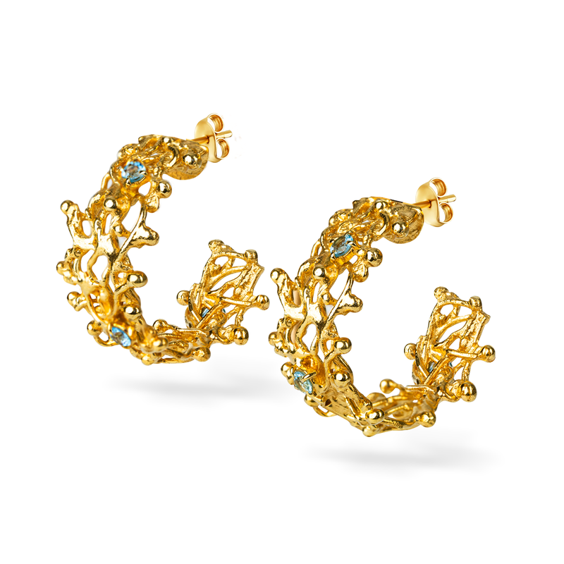 NURAI Round Earring with Topaz